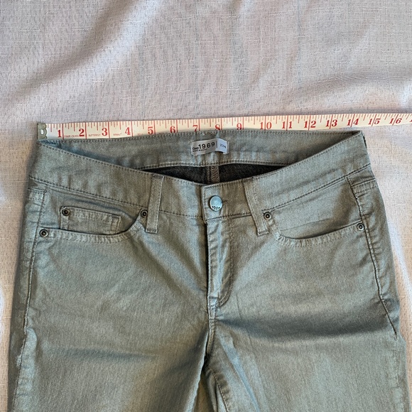 GAP 1969 Always Skinny Silver Metallic Coated Ankle Jeans 27 / 4 - Picture 8 of 13